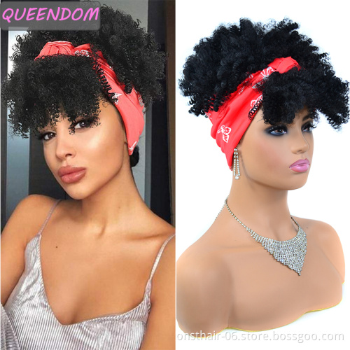 Hot selling synthetic hair headband wigs for black women 2021 head band wig with bands